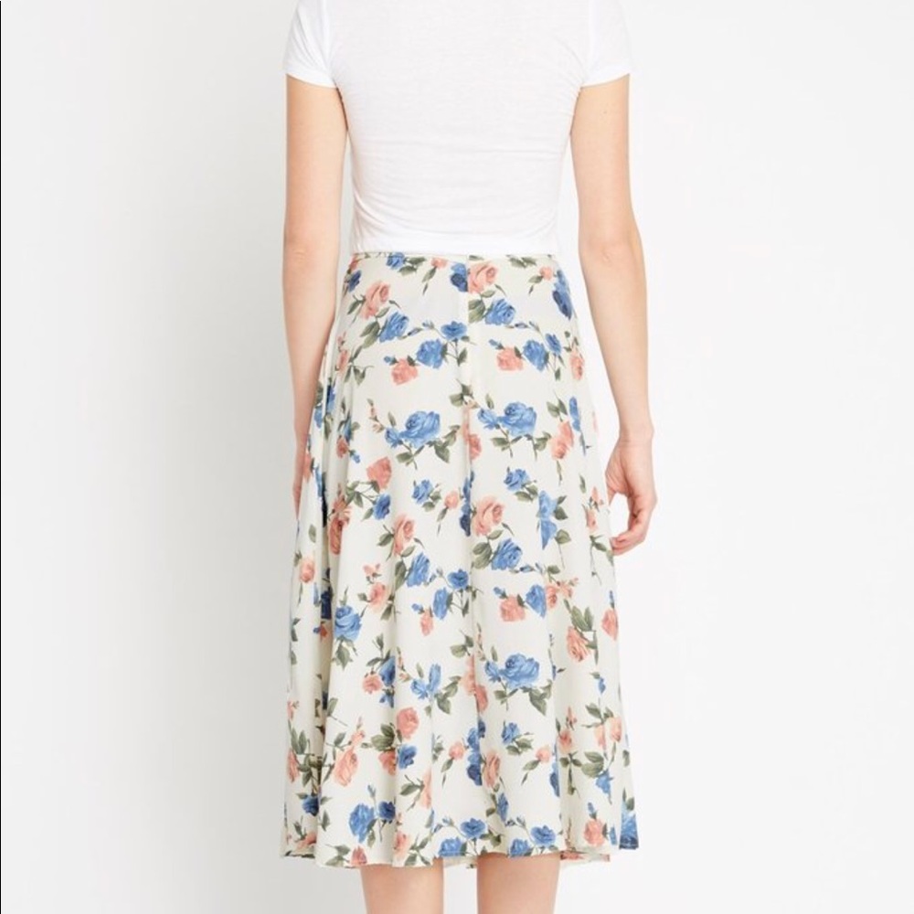 Beige Floral Tea Length Skirt - Picture 3 of 6
